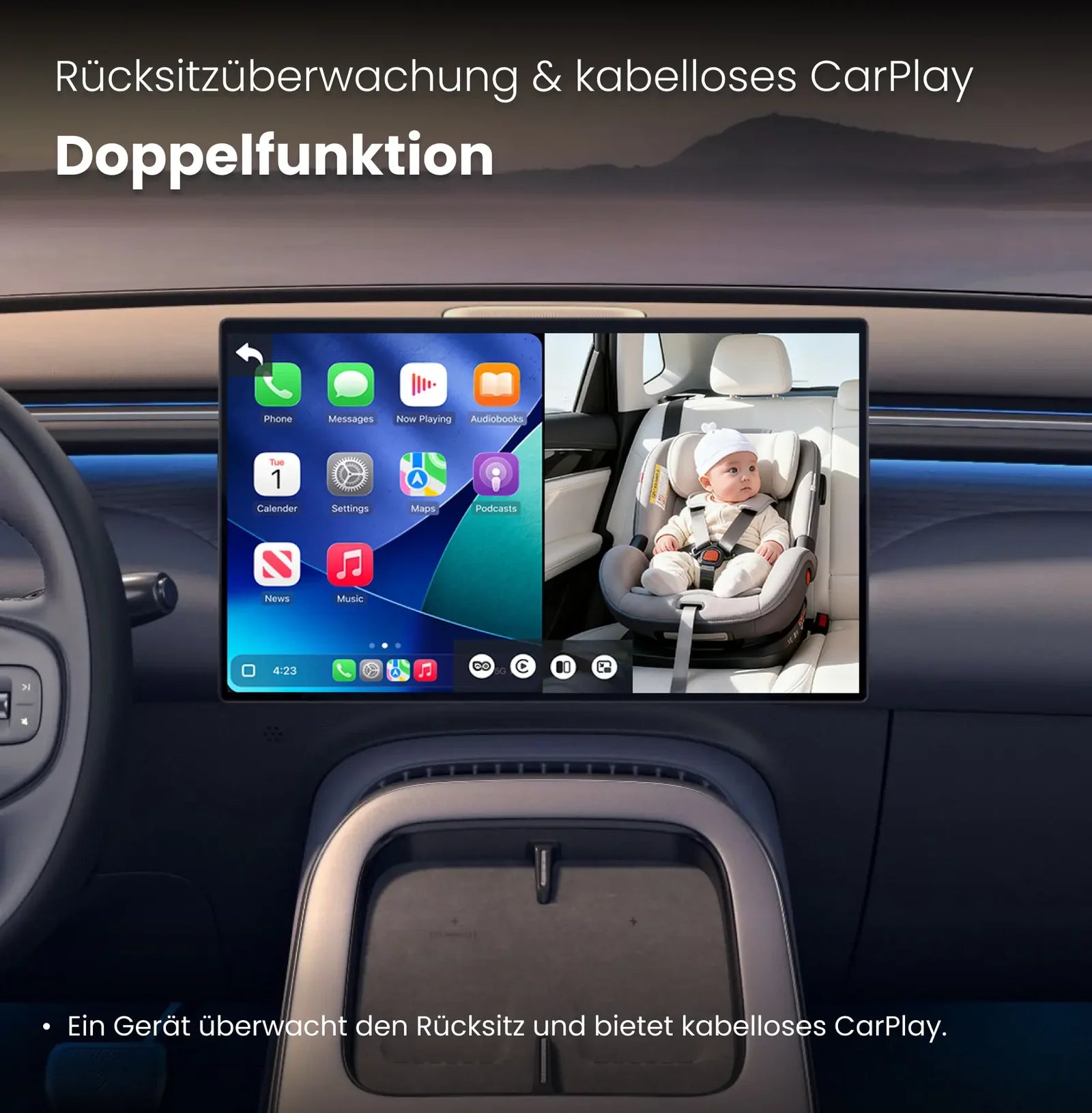 Cabin Care – Rücksitzkamera mit Wireless CarPlay