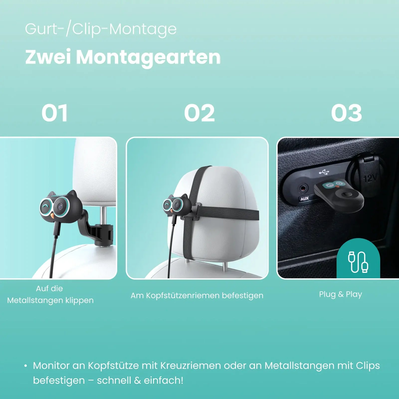 Cabin Care – Rücksitzkamera mit Wireless CarPlay